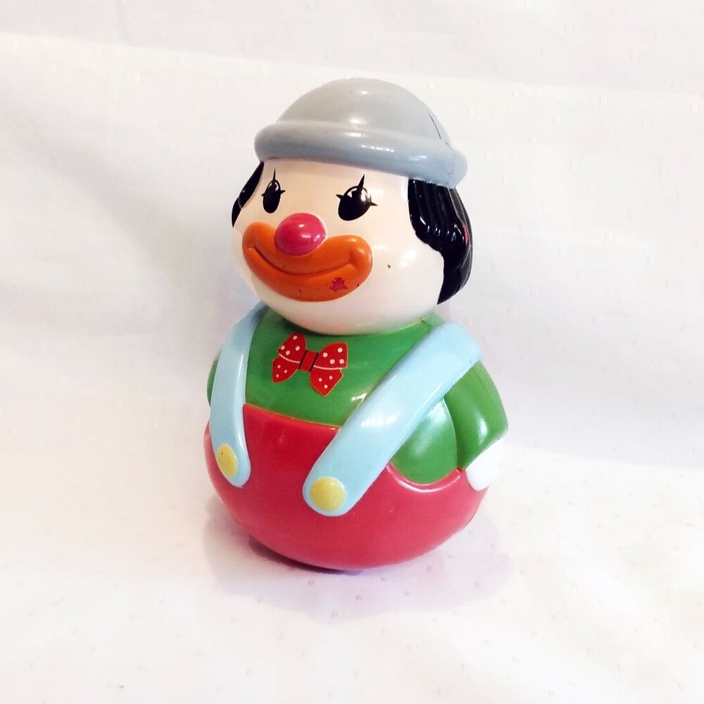 Vintage Musical Roly Poly Toy Clown Made in Germany